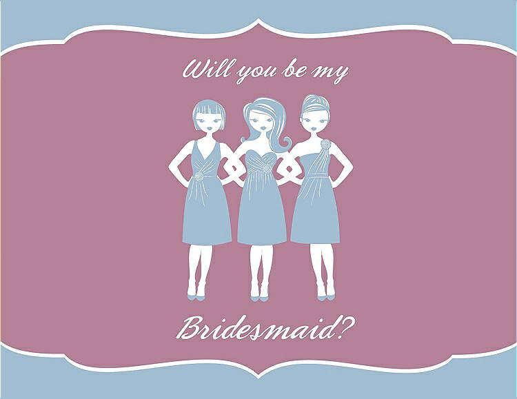 Front View - Slate & Rosebud Will You Be My Bridesmaid Card - Girls