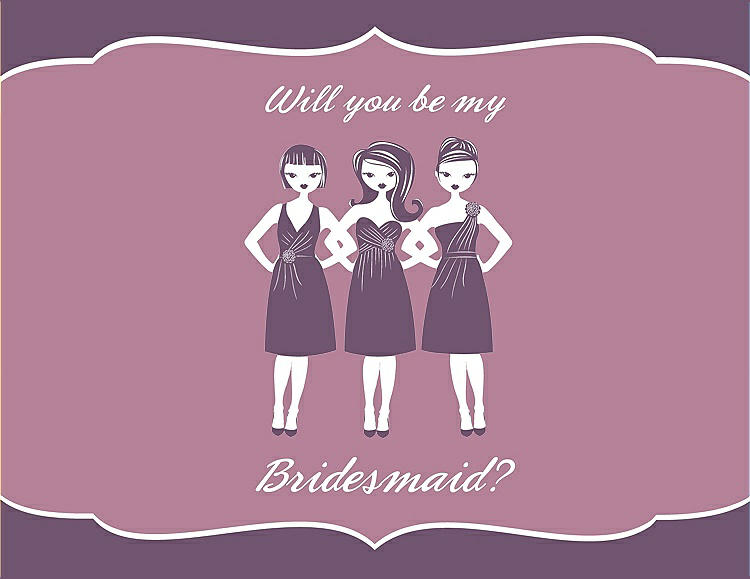Front View - Smashing & Rosebud Will You Be My Bridesmaid Card - Girls