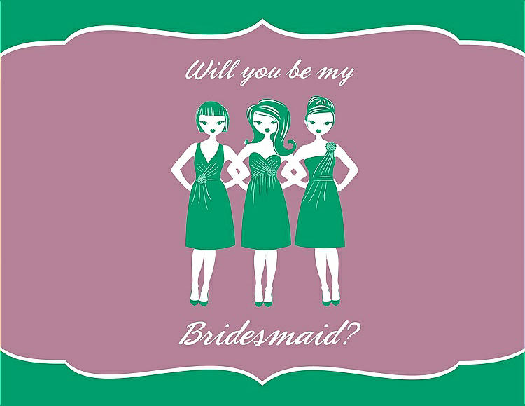 Front View - Shamrock & Rosebud Will You Be My Bridesmaid Card - Girls
