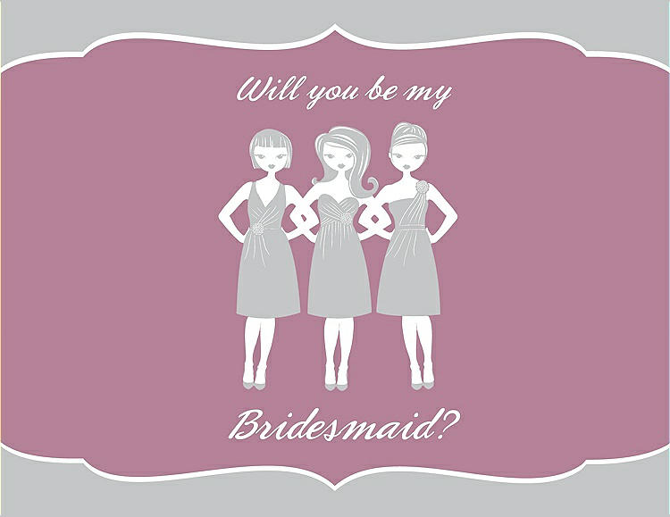 Front View - Sterling & Rosebud Will You Be My Bridesmaid Card - Girls
