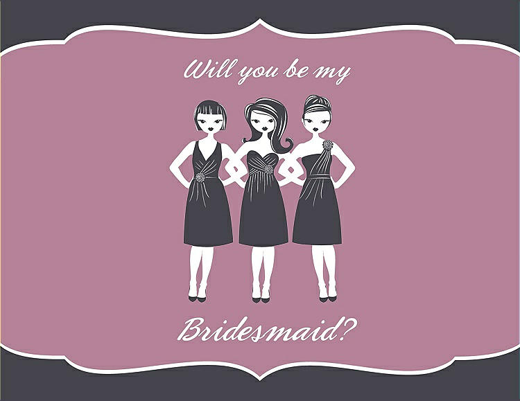 Front View - Stormy & Rosebud Will You Be My Bridesmaid Card - Girls