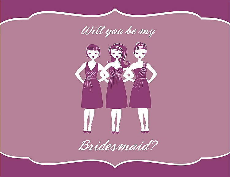 Front View - Sugar Plum & Rosebud Will You Be My Bridesmaid Card - Girls