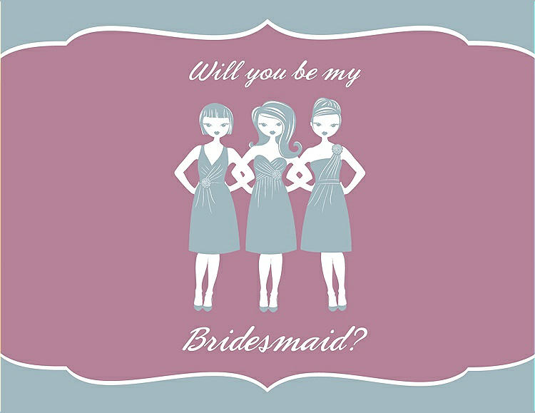Front View - Surf Spray & Rosebud Will You Be My Bridesmaid Card - Girls