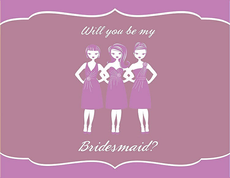 Front View - Tulip & Rosebud Will You Be My Bridesmaid Card - Girls