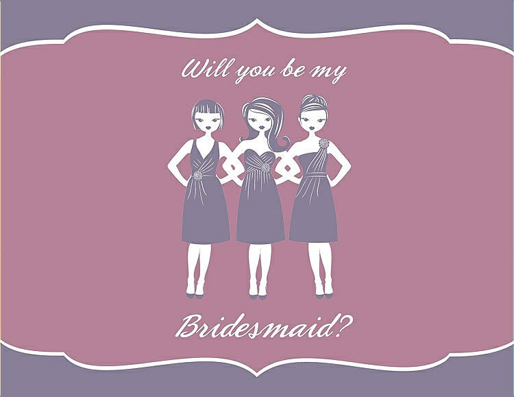 Front View - Wisteria & Rosebud Will You Be My Bridesmaid Card - Girls