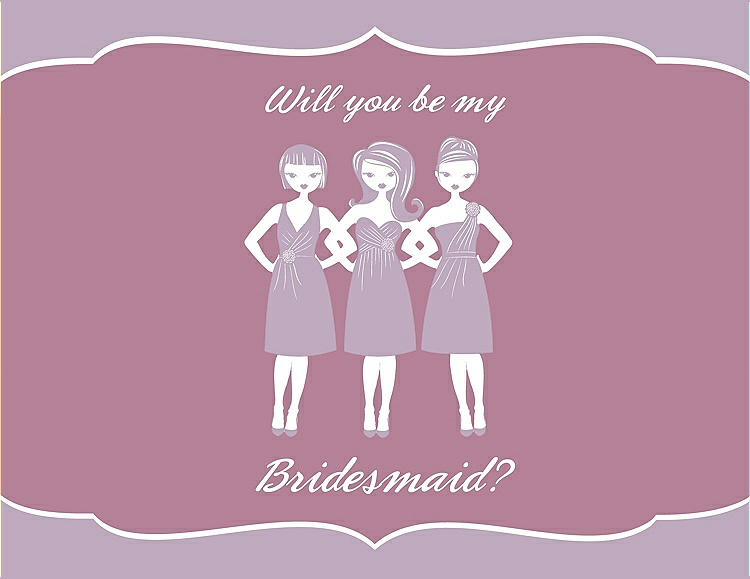 Front View - Wood Violet & Rosebud Will You Be My Bridesmaid Card - Girls