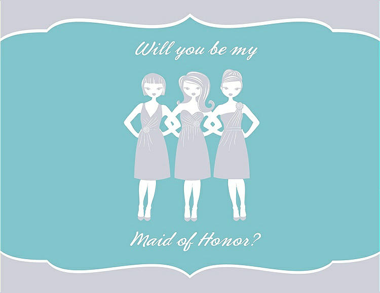 Front View - Dove & Spa Will You Be My Maid of Honor Card - Girls