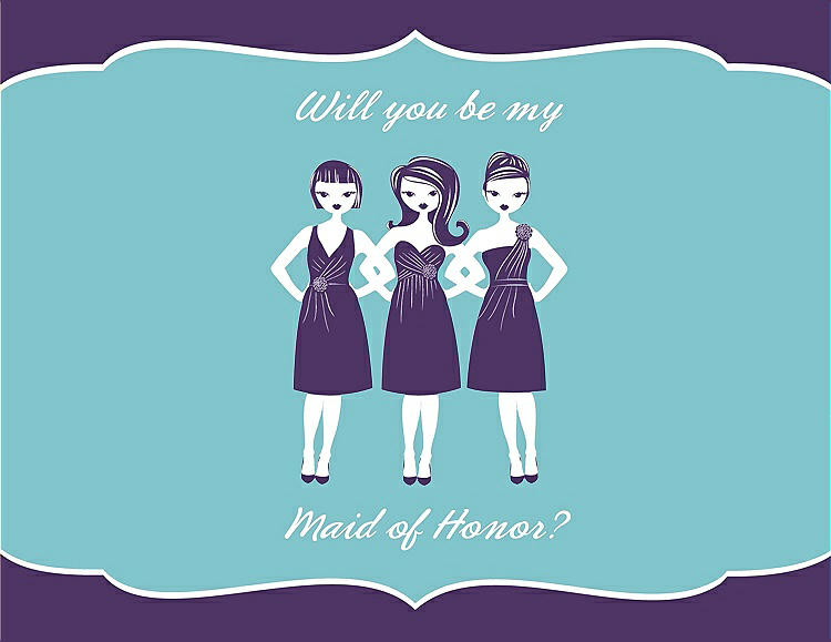 Front View - Majestic & Spa Will You Be My Maid of Honor Card - Girls