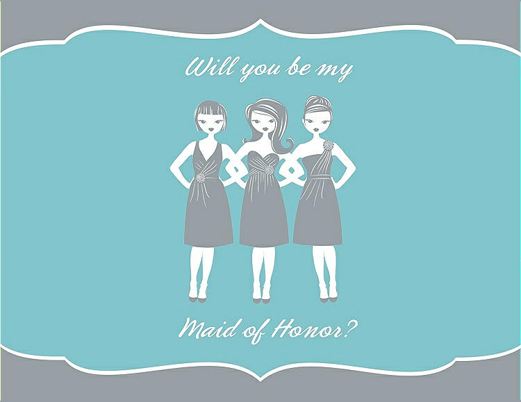 Front View - Mystic & Spa Will You Be My Maid of Honor Card - Girls