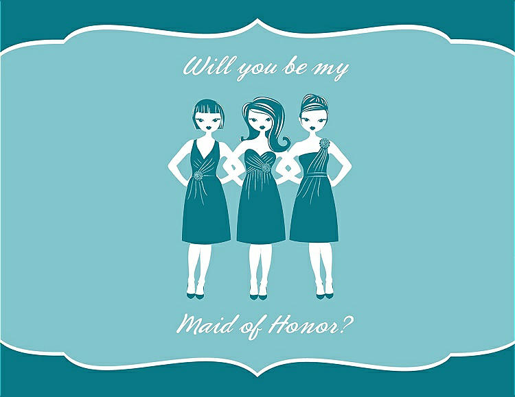 Front View - Oasis & Spa Will You Be My Maid of Honor Card - Girls