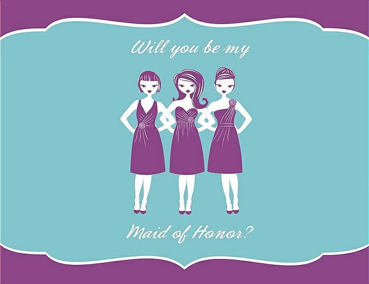 Front View - Orchid & Spa Will You Be My Maid of Honor Card - Girls