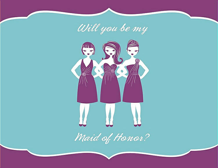 Front View - Paradise & Spa Will You Be My Maid of Honor Card - Girls
