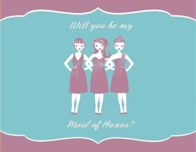 Front View - Rosebud & Spa Will You Be My Maid of Honor Card - Girls