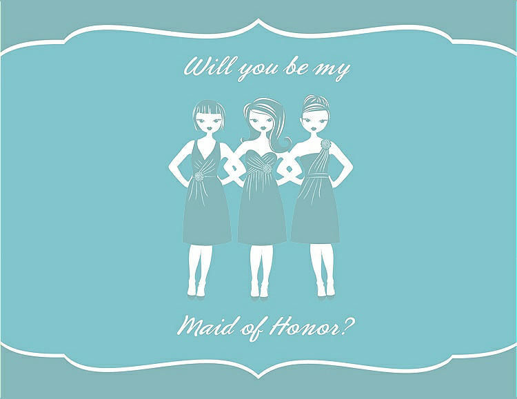Front View - Seaside & Spa Will You Be My Maid of Honor Card - Girls