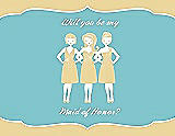Front View Thumbnail - Buttercup & Spa Will You Be My Maid of Honor Card - Girls