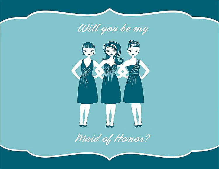 Front View - Caspian & Spa Will You Be My Maid of Honor Card - Girls