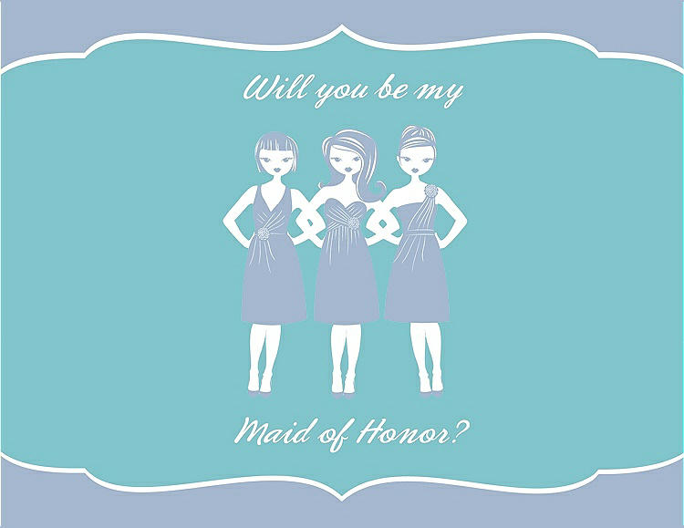 Front View - Cloudy & Spa Will You Be My Maid of Honor Card - Girls