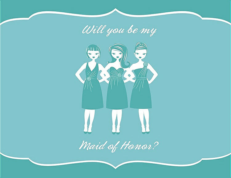 Front View - Capri & Spa Will You Be My Maid of Honor Card - Girls