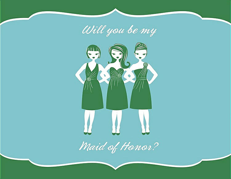 Front View - Ivy & Spa Will You Be My Maid of Honor Card - Girls