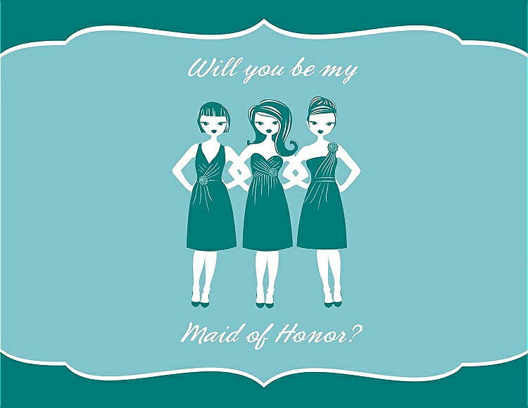 Front View - Jade & Spa Will You Be My Maid of Honor Card - Girls
