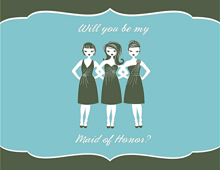 Front View - Moss & Spa Will You Be My Maid of Honor Card - Girls