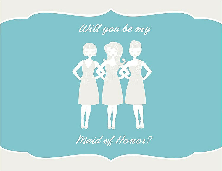 Front View - Marshmallow & Spa Will You Be My Maid of Honor Card - Girls