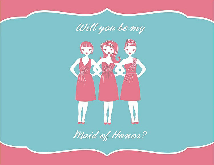 Front View - Nectar & Spa Will You Be My Maid of Honor Card - Girls
