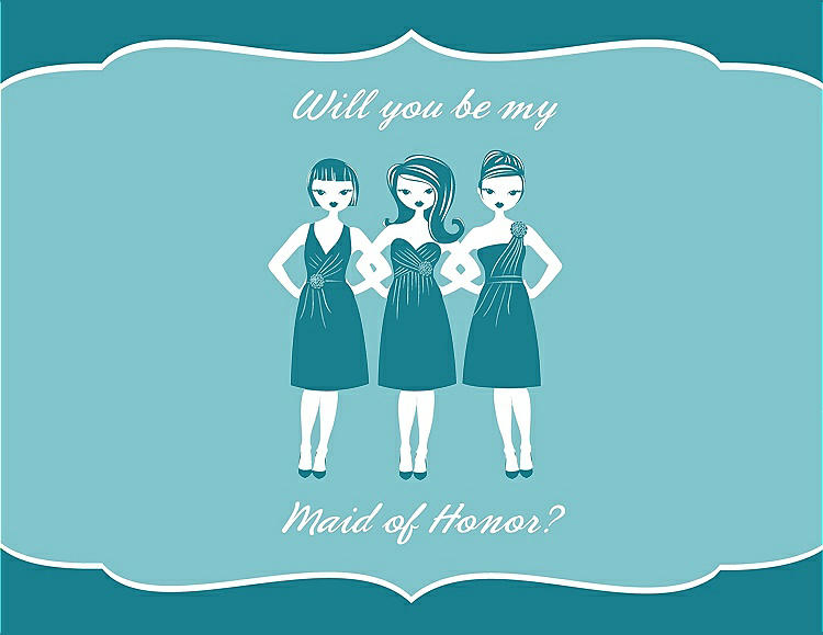 Front View - Niagara & Spa Will You Be My Maid of Honor Card - Girls
