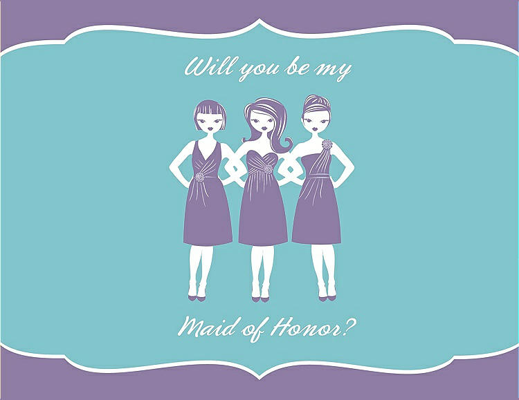 Front View - Passion & Spa Will You Be My Maid of Honor Card - Girls