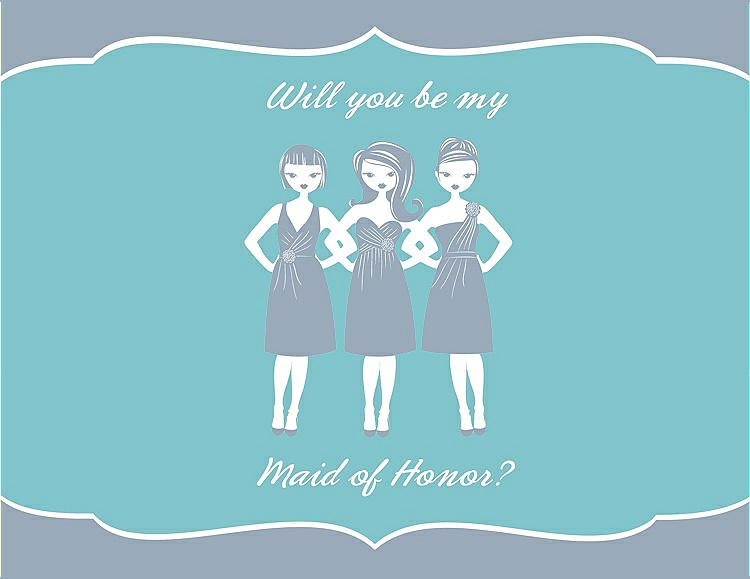 Front View - Platinum & Spa Will You Be My Maid of Honor Card - Girls