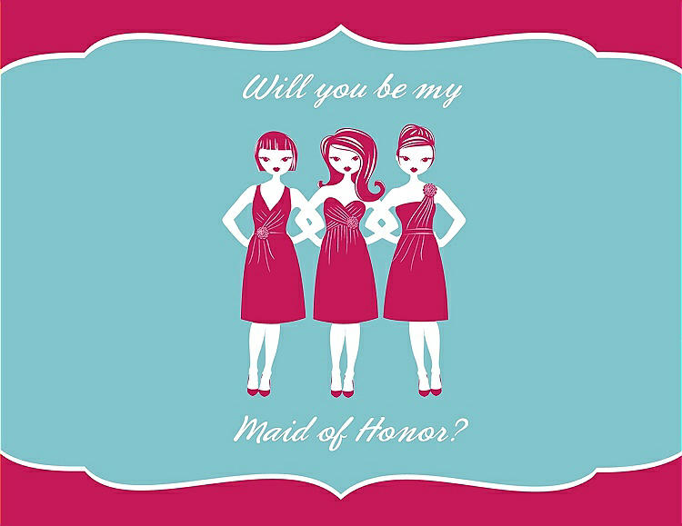 Front View - Posie & Spa Will You Be My Maid of Honor Card - Girls