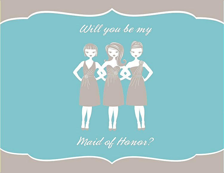Front View - Sand & Spa Will You Be My Maid of Honor Card - Girls
