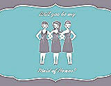 Front View Thumbnail - Shadow & Spa Will You Be My Maid of Honor Card - Girls