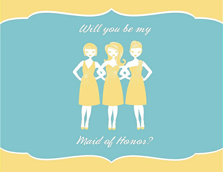 Front View - Sunflower & Spa Will You Be My Maid of Honor Card - Girls