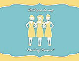 Front View Thumbnail - Sunflower & Spa Will You Be My Maid of Honor Card - Girls