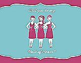 Front View Thumbnail - Strawberry & Spa Will You Be My Maid of Honor Card - Girls