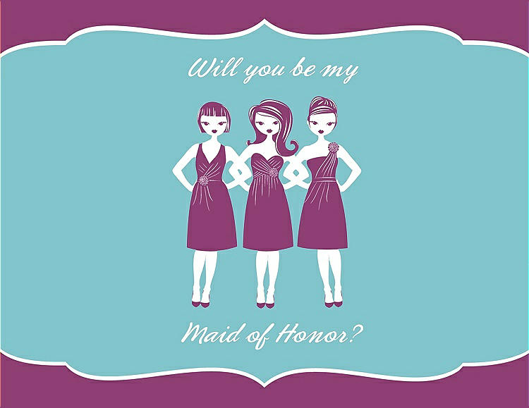 Front View - Sugar Plum & Spa Will You Be My Maid of Honor Card - Girls