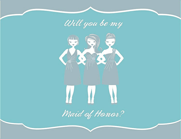 Front View - Surf Spray & Spa Will You Be My Maid of Honor Card - Girls