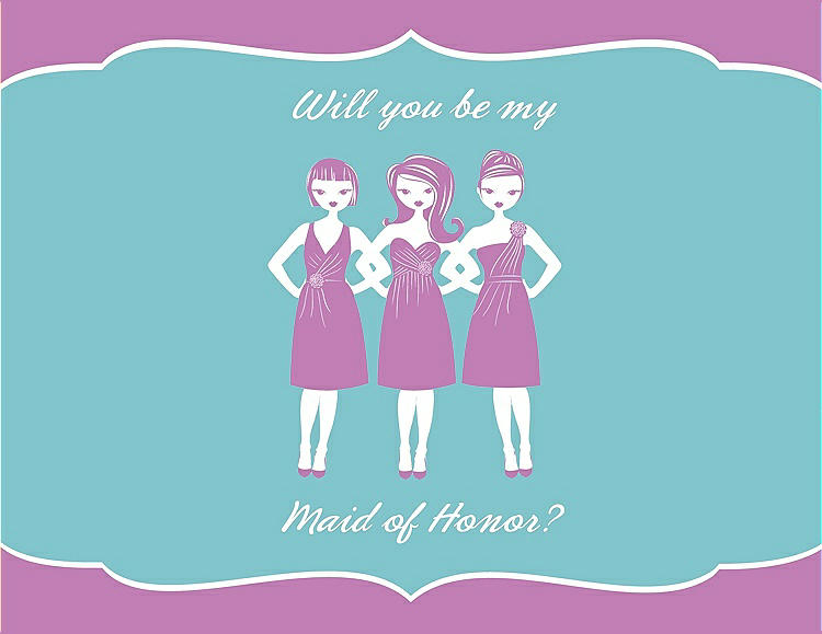 Front View - Tulip & Spa Will You Be My Maid of Honor Card - Girls
