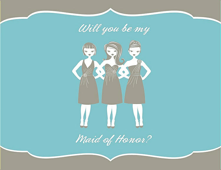 Front View - Twig & Spa Will You Be My Maid of Honor Card - Girls