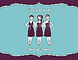 Front View Thumbnail - Wild Berry & Spa Will You Be My Maid of Honor Card - Girls