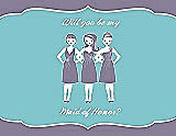 Front View Thumbnail - Wisteria & Spa Will You Be My Maid of Honor Card - Girls