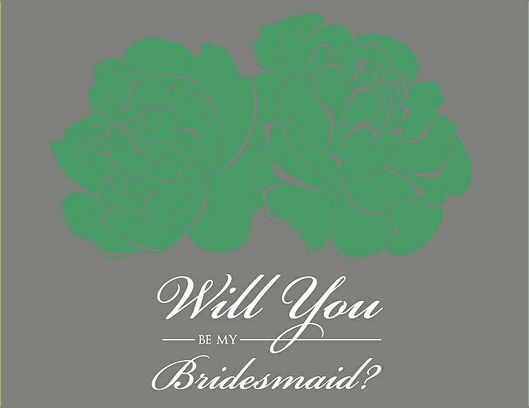 Front View - Juniper & Charcoal Gray Will You Be My Bridesmaid Card - Flowers