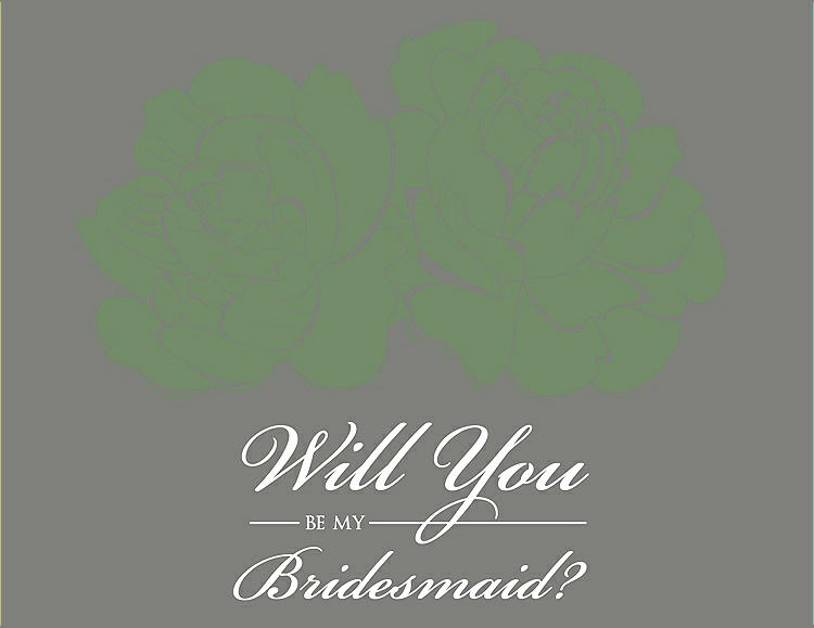 Front View - Clover & Charcoal Gray Will You Be My Bridesmaid Card - Flowers