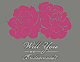 Front View Thumbnail - Strawberry & Charcoal Gray Will You Be My Bridesmaid Card - Flowers