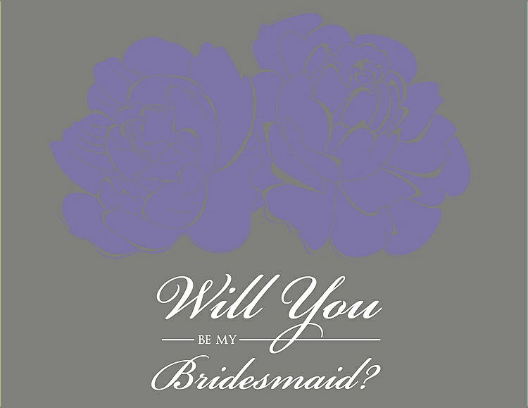 Front View - Tahiti & Charcoal Gray Will You Be My Bridesmaid Card - Flowers