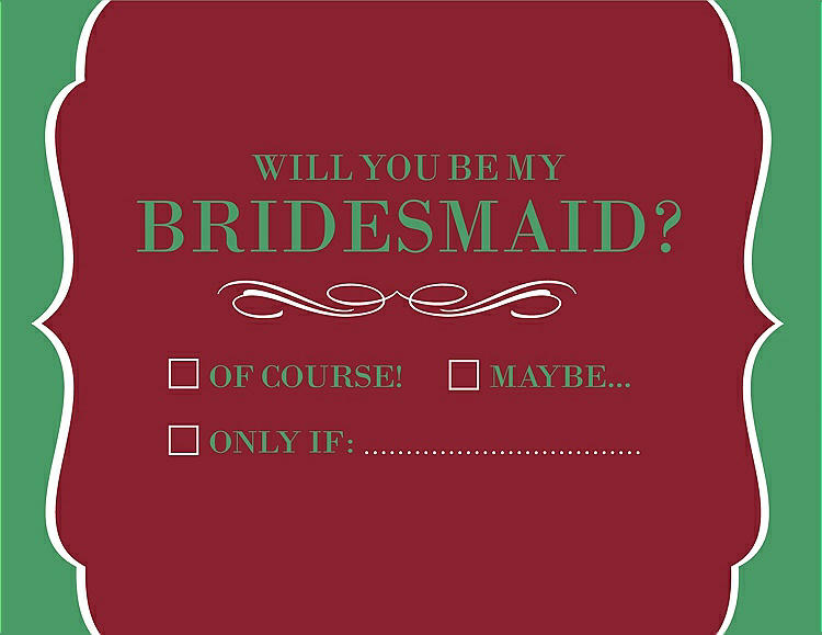 Front View - Claret & Juniper Will You Be My Bridesmaid Card - Checkbox
