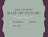 Front View Thumbnail - Celadon & Italian Plum Will You Be My Maid of Honor Card - Checkbox