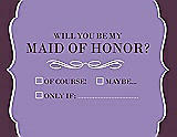Front View Thumbnail - Pansy & Italian Plum Will You Be My Maid of Honor Card - Checkbox
