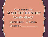 Front View Thumbnail - Tangerine & Italian Plum Will You Be My Maid of Honor Card - Checkbox